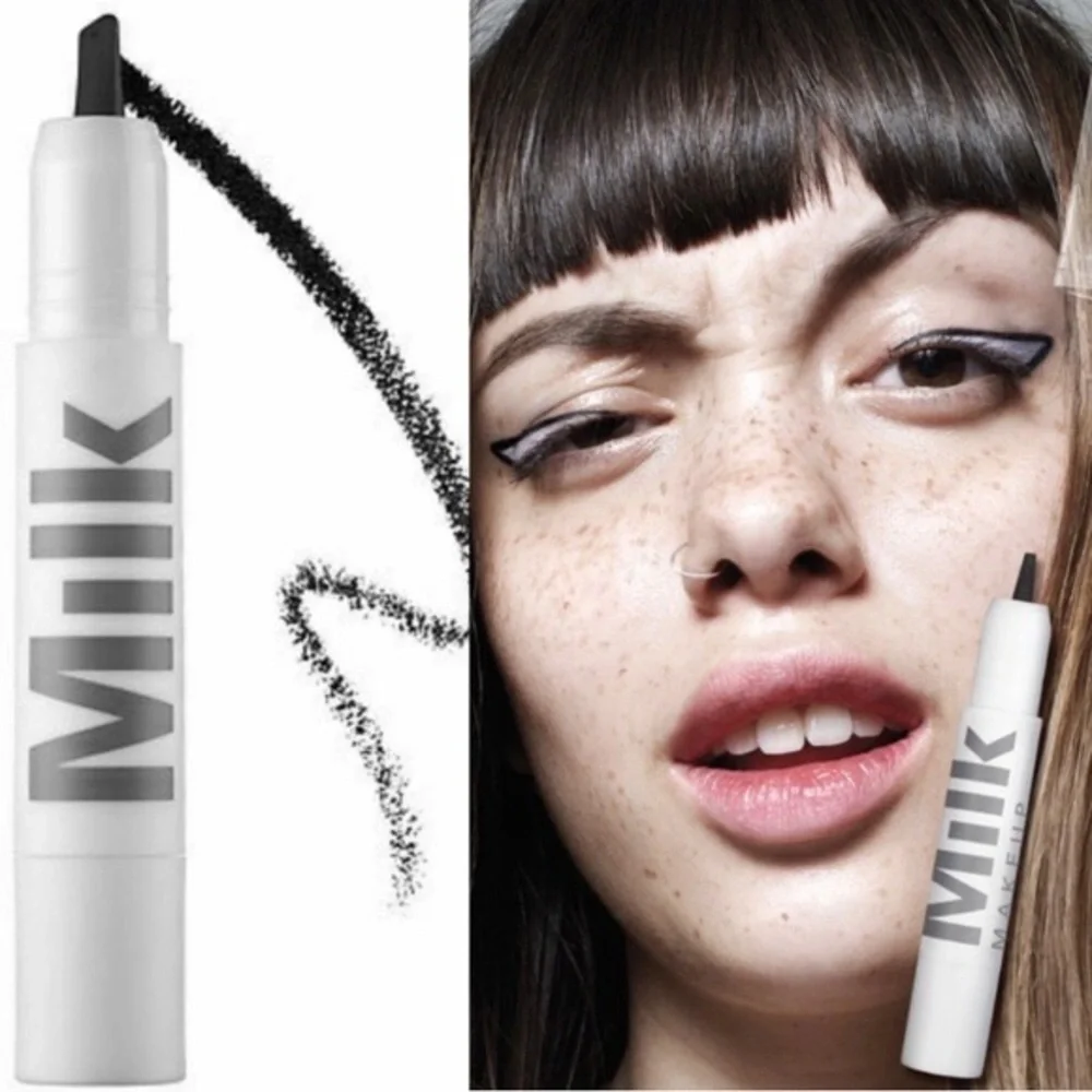 MILK makeup shadow liner, lip color, tattoo stamp